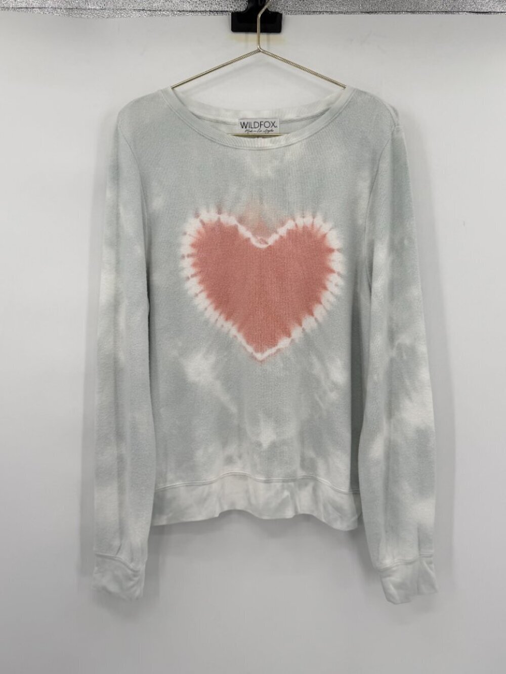 Wildfox Heartfelt Dye BBJ Color Shore Ombre Sweatshirt Made in USA Size Large